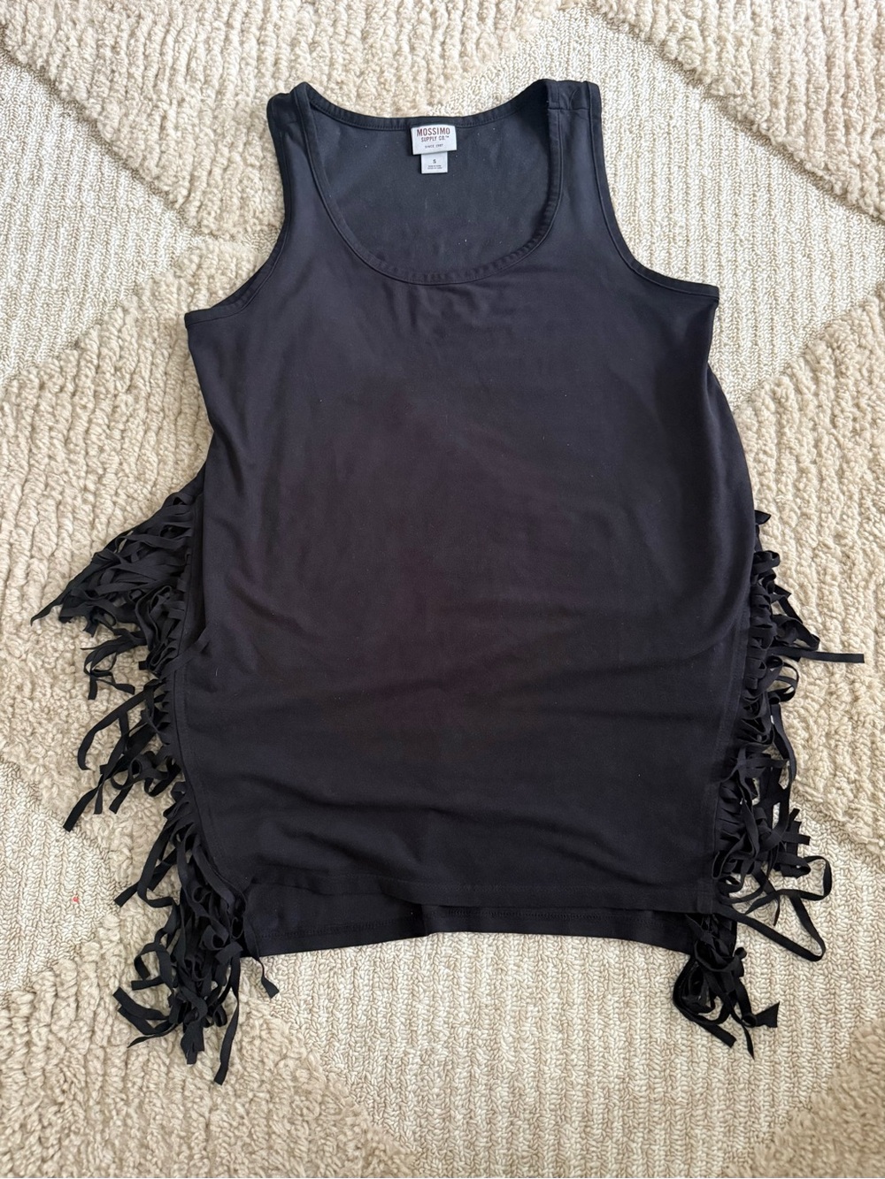 Mossimo Supply Co. Black Fringe Side Tank Top